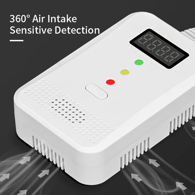 Detector de gas combustible y monóxido de carbono XY-G910COM CH4 CO Detección de gas tóxico Alarma - Enchufe de EE. UU.