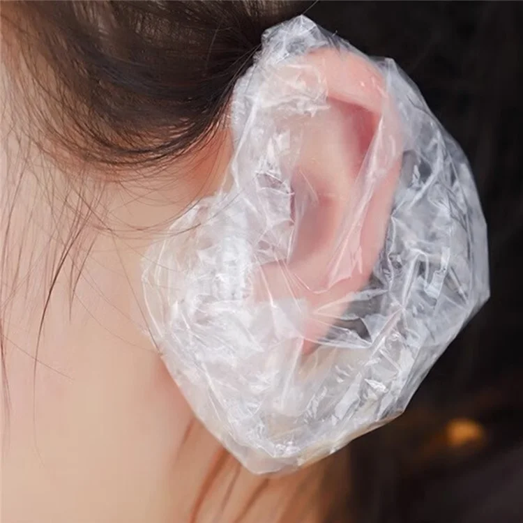 100PCS HDPE Disposable Ear Covers Salon Hair Dye Ear Caps Earmuffs Earflaps