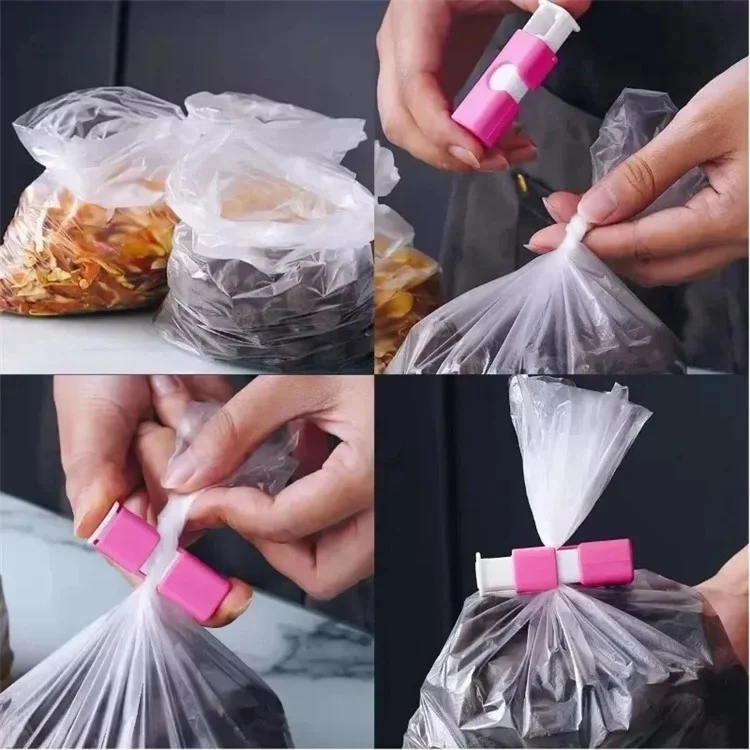 10 Stück Seal Clip Lebensmittelaufbewahrungstüten Clip Snack-Lebensmittellagerung Versiegelungsklammer - Rose