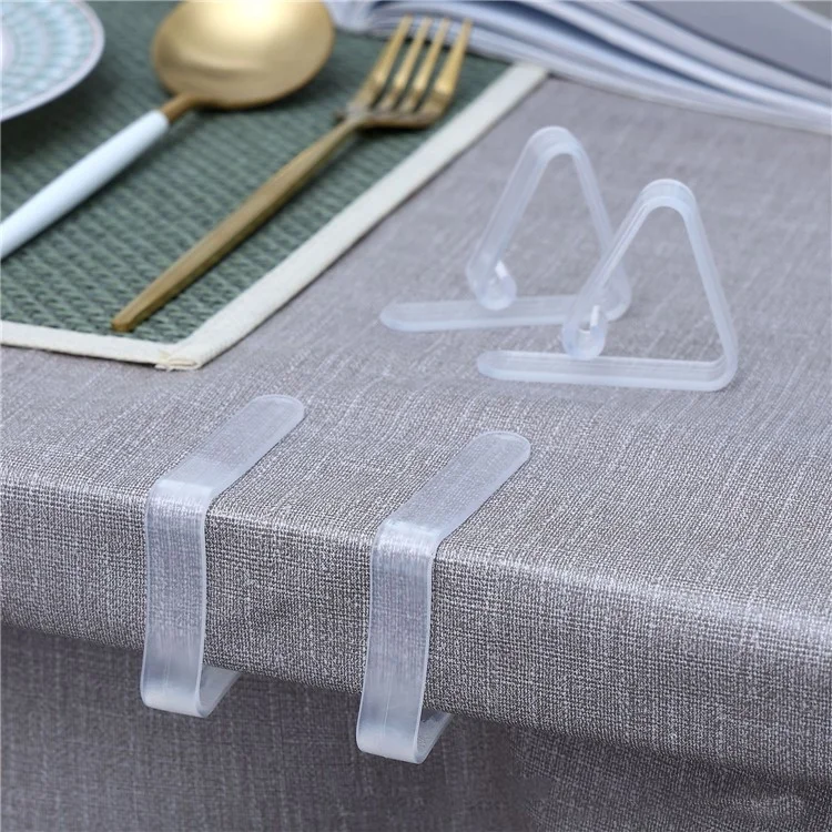 12 Stück 5,5 x 4,4 x 1,2 cm Tischdeckenklammern, windabweisende Tischdeckenhalter, Klammern gegen Rutschen, Befestigungsclips - Transparent
