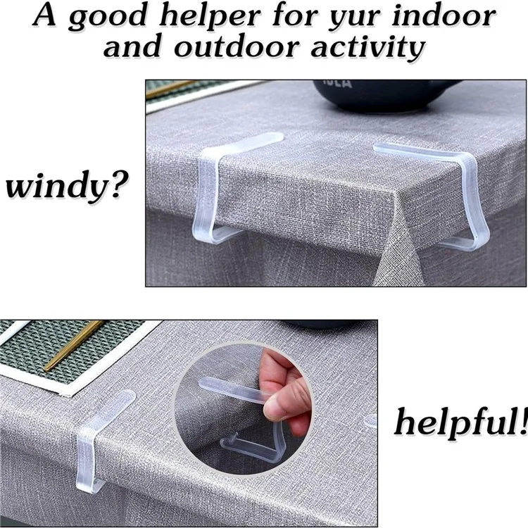 12Pcs 5.5x4.4x1.2cm Tablecloth Clips Windproof Table Cover Holder Clamps Anti-Slip Fixing Clip - White