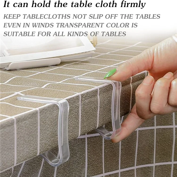 12Pcs 5.5x4.4x1.2cm Tablecloth Clips Windproof Table Cover Holder Clamps Anti-Slip Fixing Clip - White