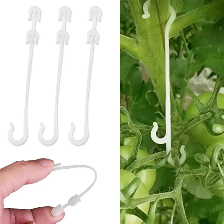 50 pezzi da 13 cm Supporto per piante da orto Garden Vegetable Vine J a forma di gancio Clip di fissaggio per frutti