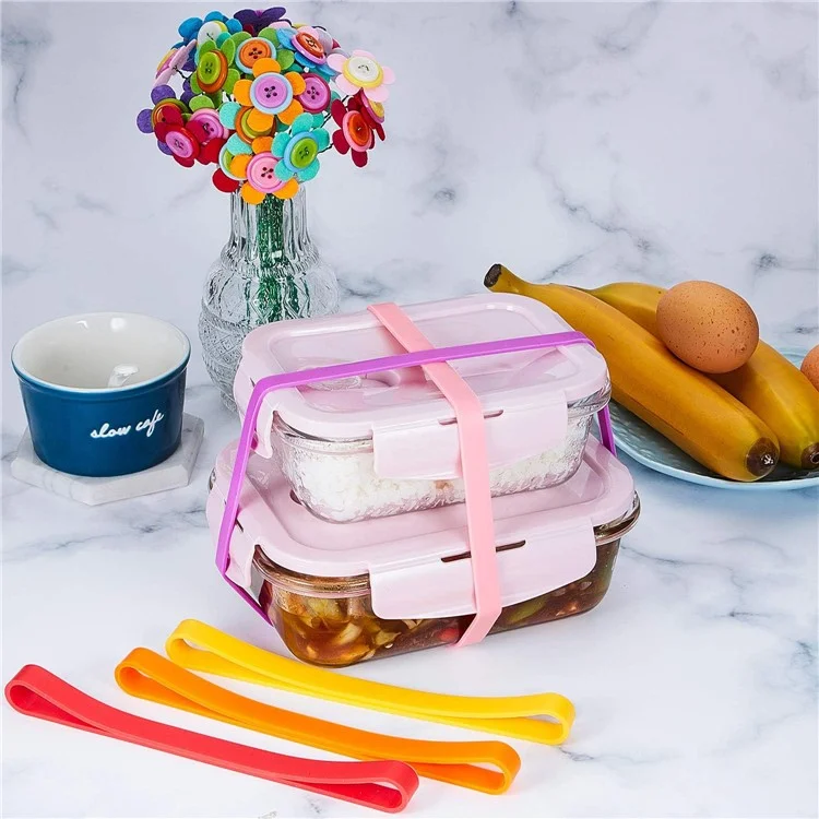 A5 10Pcs 200x10x1mm Silicone Rubber Bands Colorful Elastic Rubber Wrapping Bands