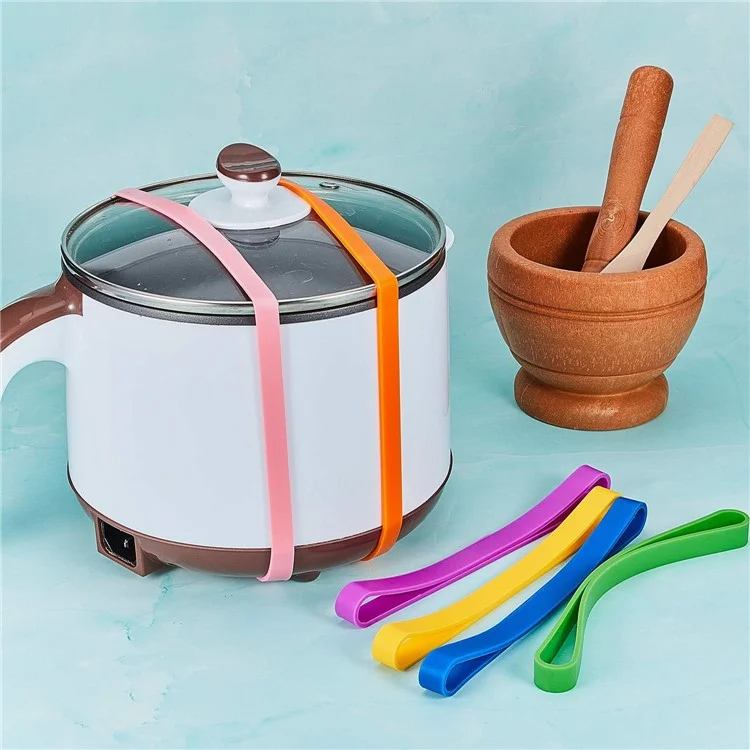 A5 10Pcs 200x10x1mm Silicone Rubber Bands Colorful Elastic Rubber Wrapping Bands