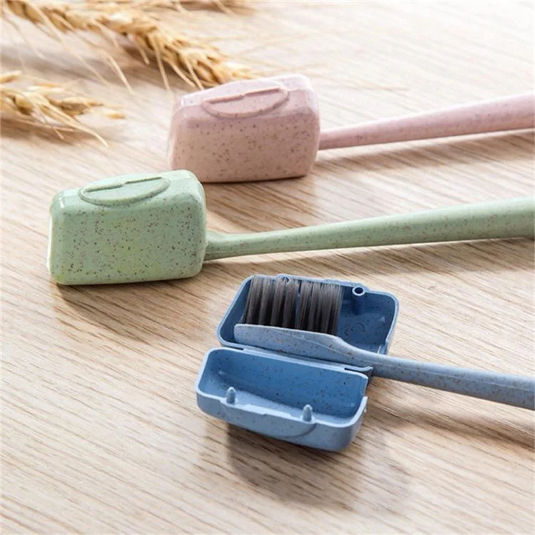 Conjunto de 4 Capas de Proteção para Escovas de Dentes de Viagem, Feitas de Palha de Trigo + PP