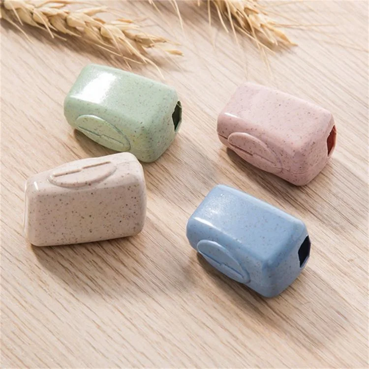 Conjunto de 4 Capas de Proteção para Escovas de Dentes de Viagem, Feitas de Palha de Trigo + PP