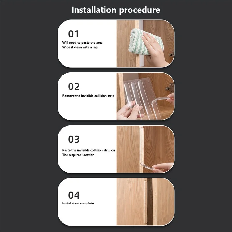 10 unidades Tira de PVC anti-colisão de 63x10x2mm Alça de porta Frigorífico Adesivo de parede invisível Amortecedor 