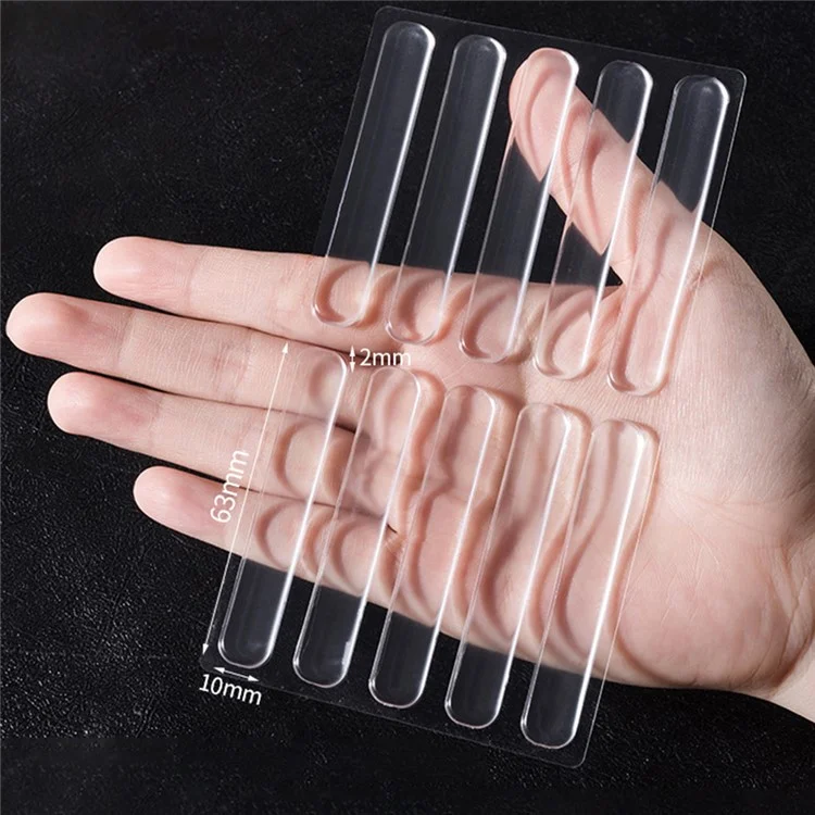 10 unidades Tira de PVC anti-colisão de 63x10x2mm Alça de porta Frigorífico Adesivo de parede invisível Amortecedor 