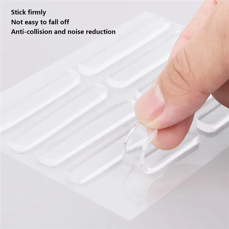 10 unidades Tira de PVC anti-colisão de 63x10x2mm Alça de porta Frigorífico Adesivo de parede invisível Amortecedor 