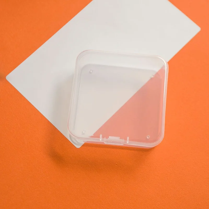 Multi-purpose Small Transparent Plastic Square Storage Box with Lid, Outer Diameter: 7.5x7.5x2.6cm