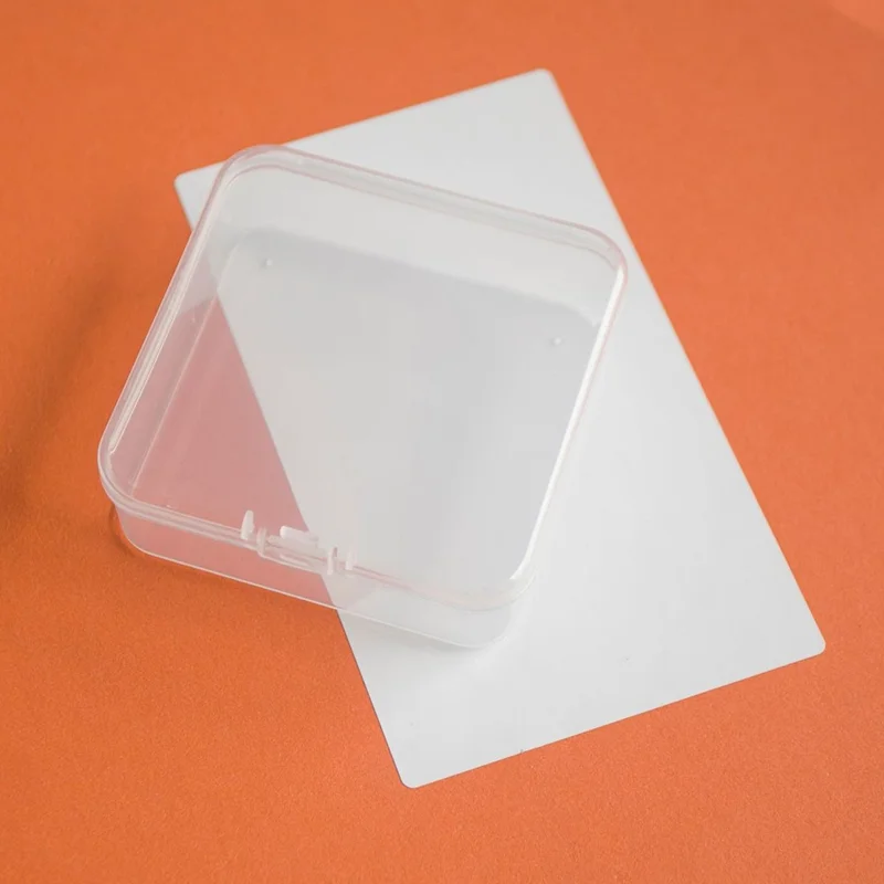 Multi-purpose Small Transparent Plastic Square Storage Box with Lid, Outer Diameter: 7.5x7.5x2.6cm