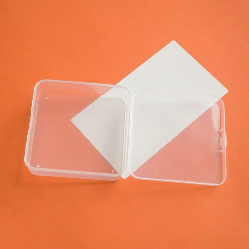 Multi-purpose Small Transparent Plastic Square Storage Box with Lid, Outer Diameter: 7.5x7.5x2.6cm