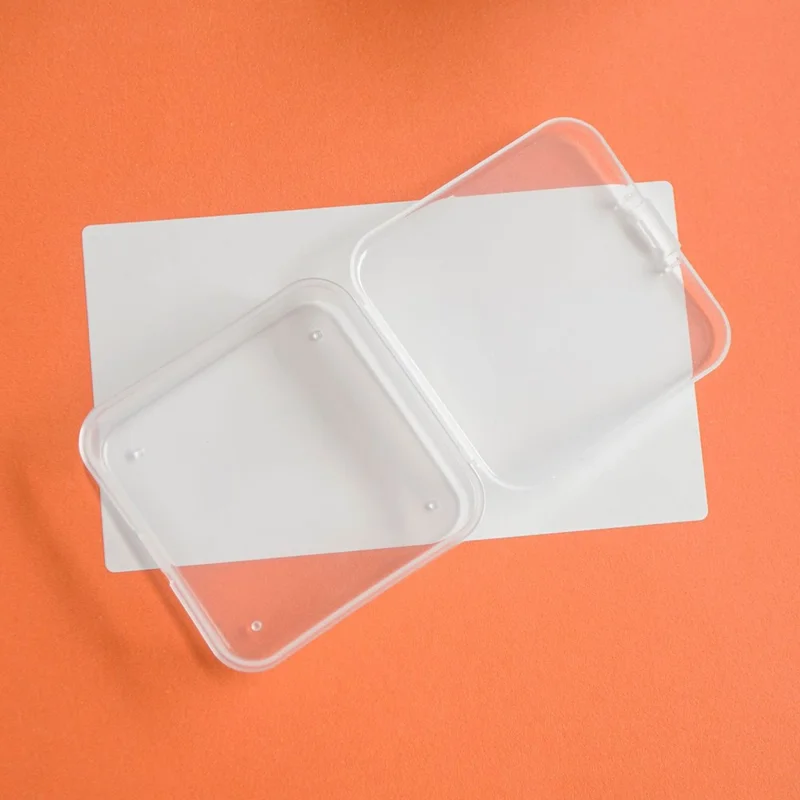 Multi-purpose Small Transparent Plastic Square Storage Box with Lid, Outer Diameter: 7.5x7.5x2.6cm