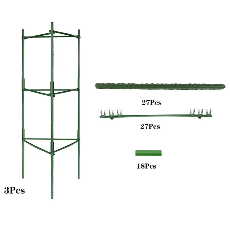 3 Pièces / Ensemble 11 mm Supports verticaux pour plantes grimpantes Cages à tomates Tuteurs de jardin Supports pour treillage de légumes 