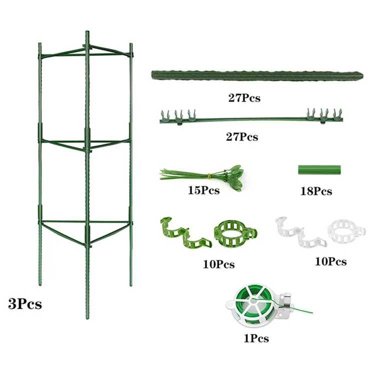 Ensemble de 3 piquets de soutien pour tomates de 11 mm, cages de support pour plantes grimpantes verticales