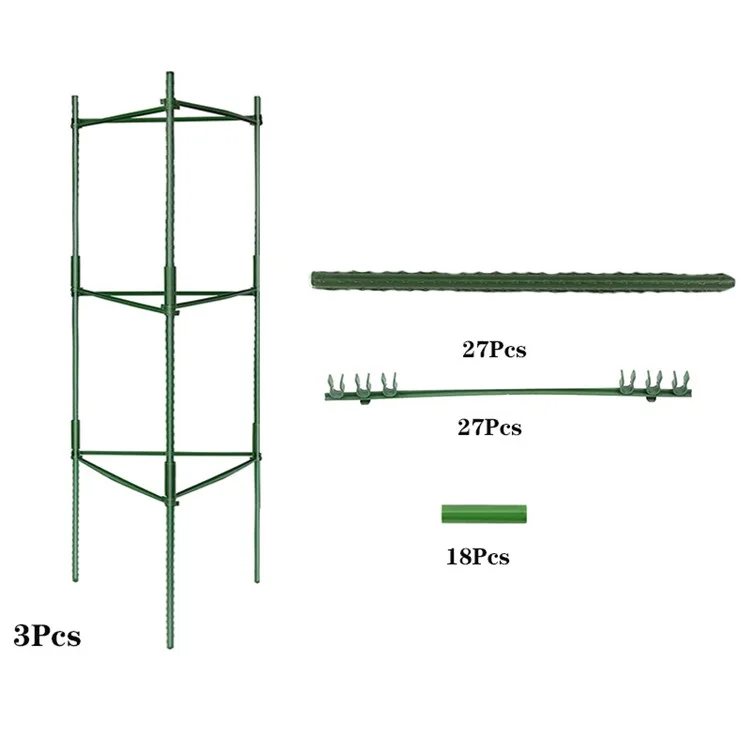 3 Pièces Hauteur Réglable 8 mm Cage à Tomates Tuteur de Jardin Plantes Grimpantes Vertical Support