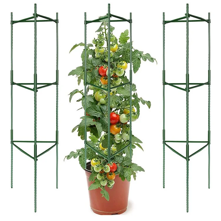 3 Pièces Hauteur Réglable 8 mm Cage à Tomates Tuteur de Jardin Plantes Grimpantes Vertical Support