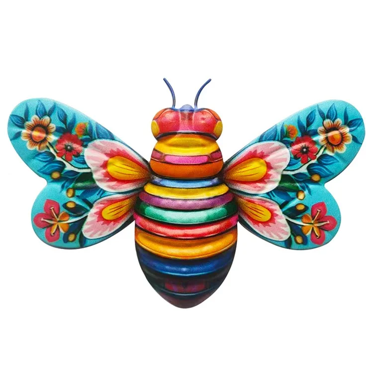 YY2303 13x19cm Home Garden Iron Pendant Decor Pendant Ape Arte da Parete Appesa Decorazione - Blu+Rosso