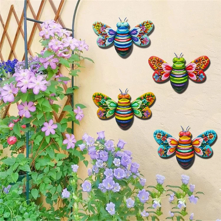 YY2303 13x19cm Home Garden Iron Pendant Decor Pendant Ape Arte da Parete Appesa Decorazione - Blu+Rosso
