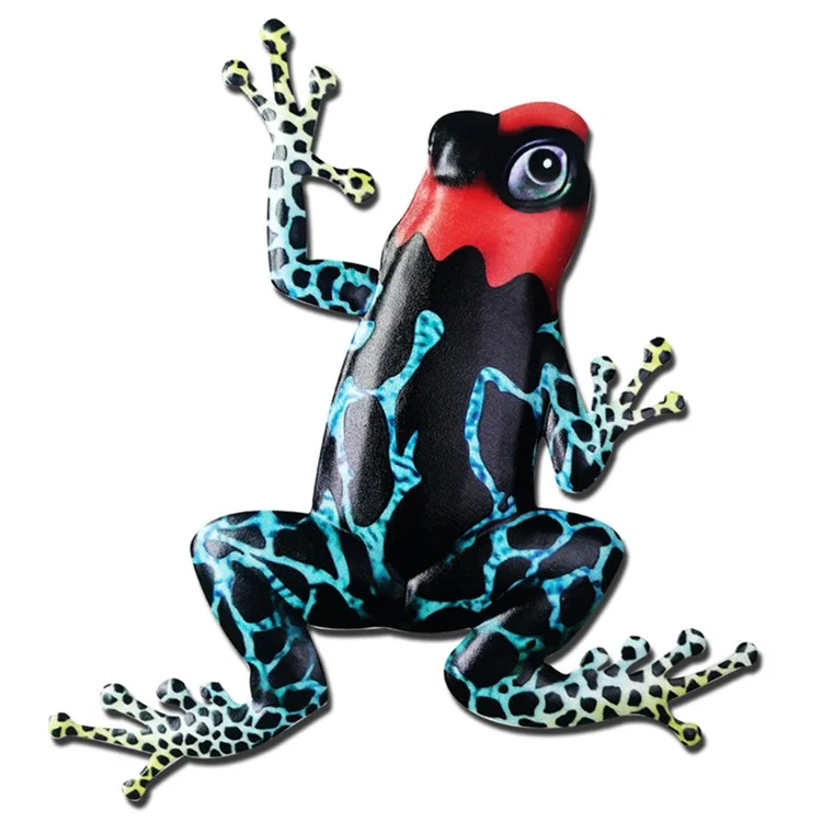 QW1104 Iron Art Frog Wall Hanging Dekor Garten Yard Indoor Outdoor Ornament - Blau