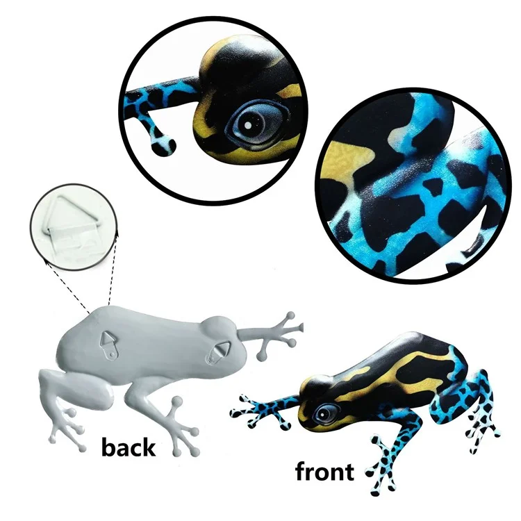 QW1104 Iron Art Frog Wall Hanging Dekor Garten Yard Indoor Outdoor Ornament - Blau