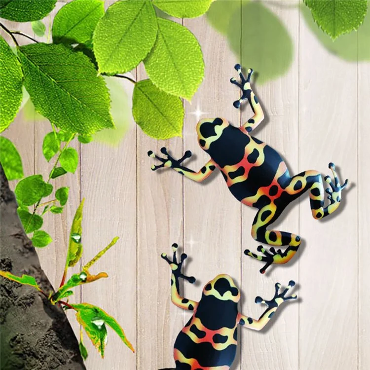 QW1104 Iron Art Frog Wall Hanging Dekor Garten Yard Indoor Outdoor Ornament - Blau