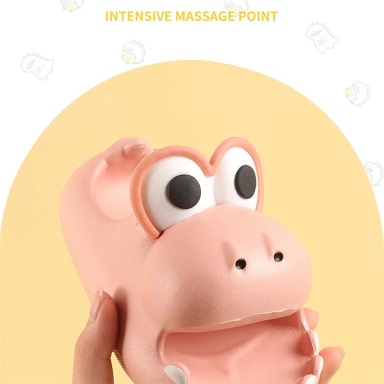 1 paire de chaussons dinosaures pour enfants EVA antidérapants à bout ouvert - Forme de bande dessinée - Rose / 15 cm