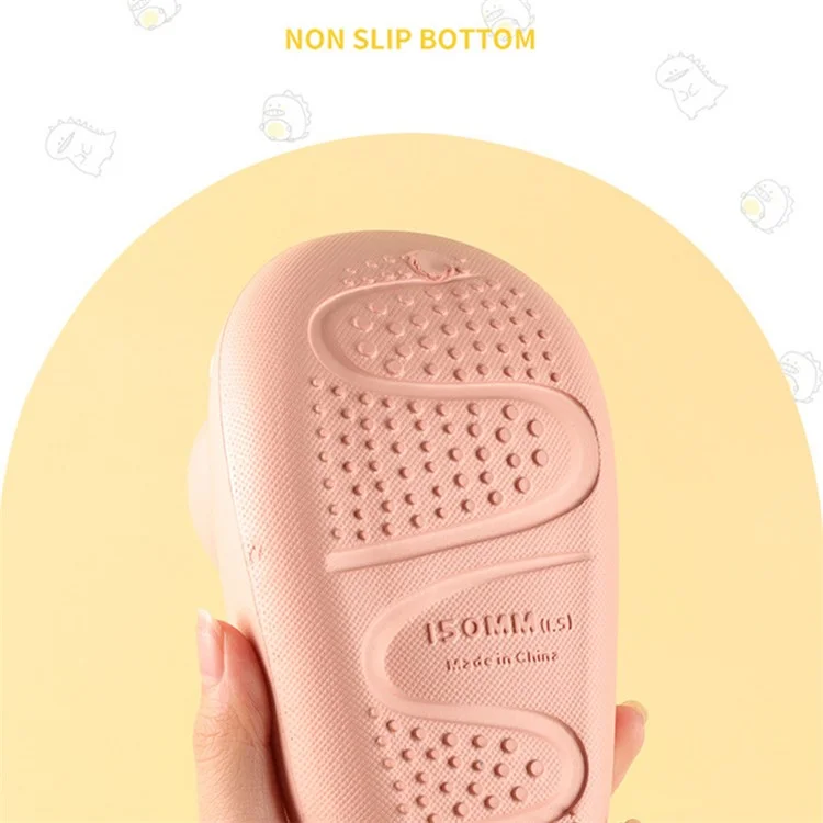 1 paire de chaussons dinosaures pour enfants EVA antidérapants à bout ouvert - Forme de bande dessinée - Rose / 15 cm