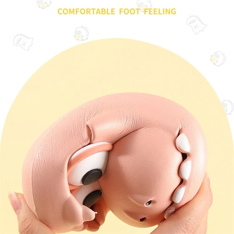1 paire de pantoufles de dessin animé de dinosaure pour enfants EVA antidérapantes à semelle épaisse - Rose / Taille 200