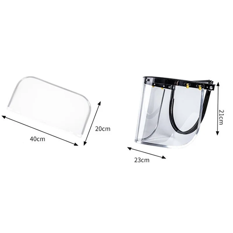 Escudo facial de seguridad transparente de PVC a prueba de salpicaduras para moler y soldar