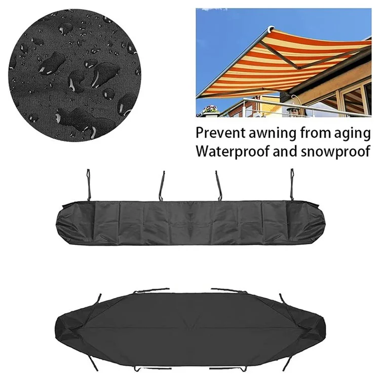 Capa de Proteção de Lona Oxford Impermeável para Toldo de Pátio - Preta, 4,5m