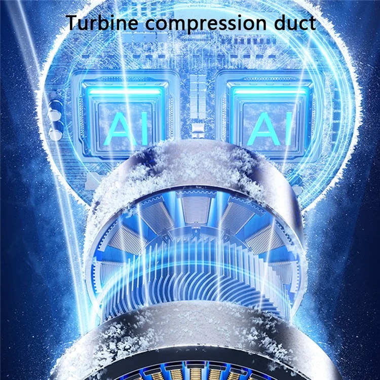 Ventilateur à main puissant avec affichage numérique 1200mAh 5 vitesses Ventilateur de bureau Rechargeable USB Ventilateur de refroidissement - Blanc