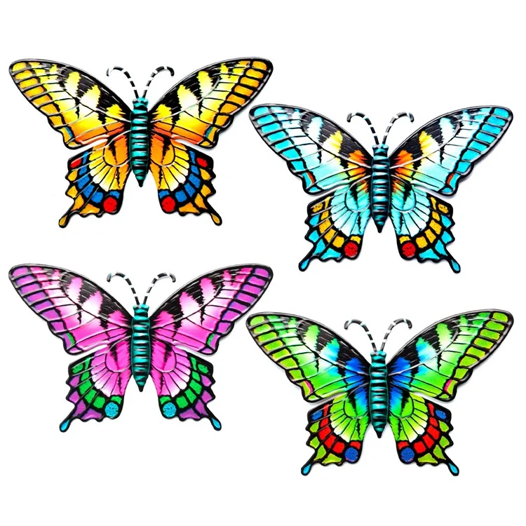 HD617 18.5x0.3x12cm Eisen-Dekoration Haus Garten Schmetterling Form Anhänger Wanddekoration - Grün