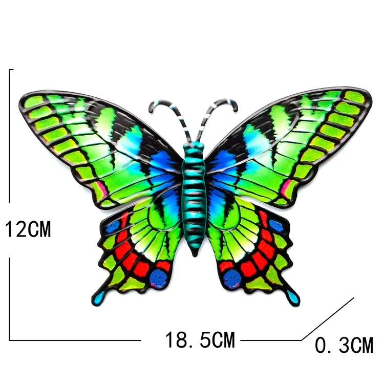 HD617 18.5x0.3x12cm Eisen-Dekoration Haus Garten Schmetterling Form Anhänger Wanddekoration - Grün