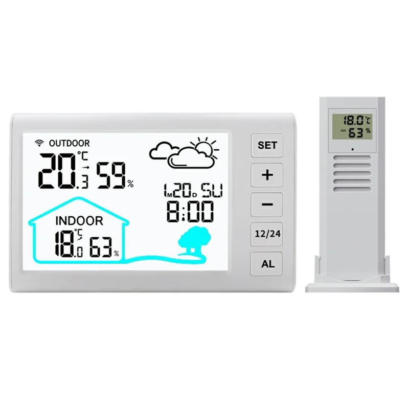 TS-FT006 Indoor / Outdoor Temperature Humidity Monitor Wireless Weather Station Alarm Clock (CE / ROHS Certified)