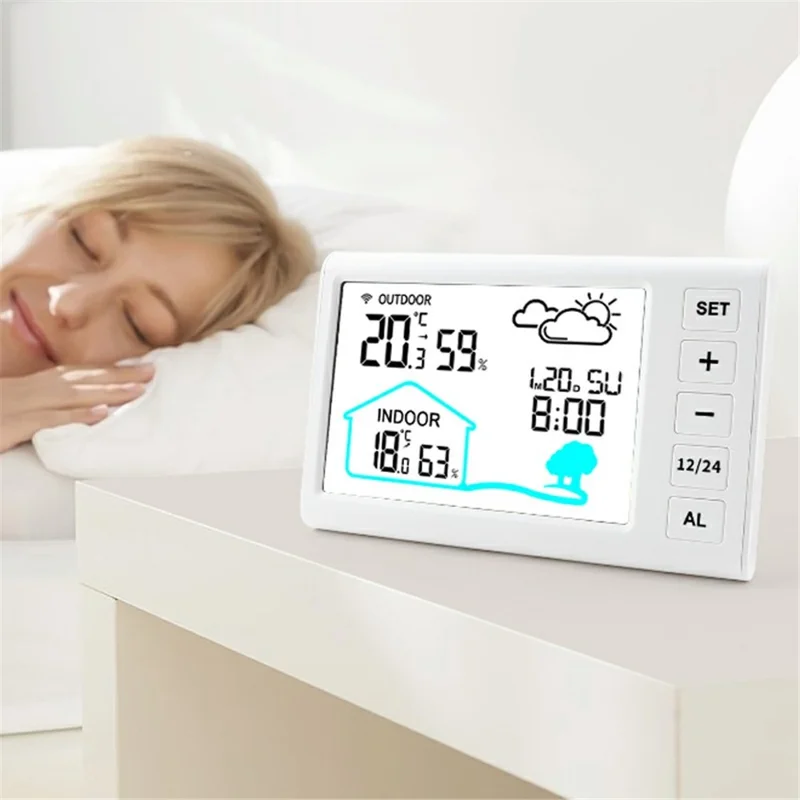 TS-FT006 Indoor / Outdoor Temperature Humidity Monitor Wireless Weather Station Alarm Clock (CE / ROHS Certified)