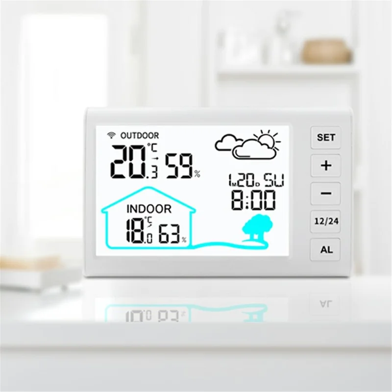 TS-FT006 Indoor / Outdoor Temperature Humidity Monitor Wireless Weather Station Alarm Clock (CE / ROHS Certified)