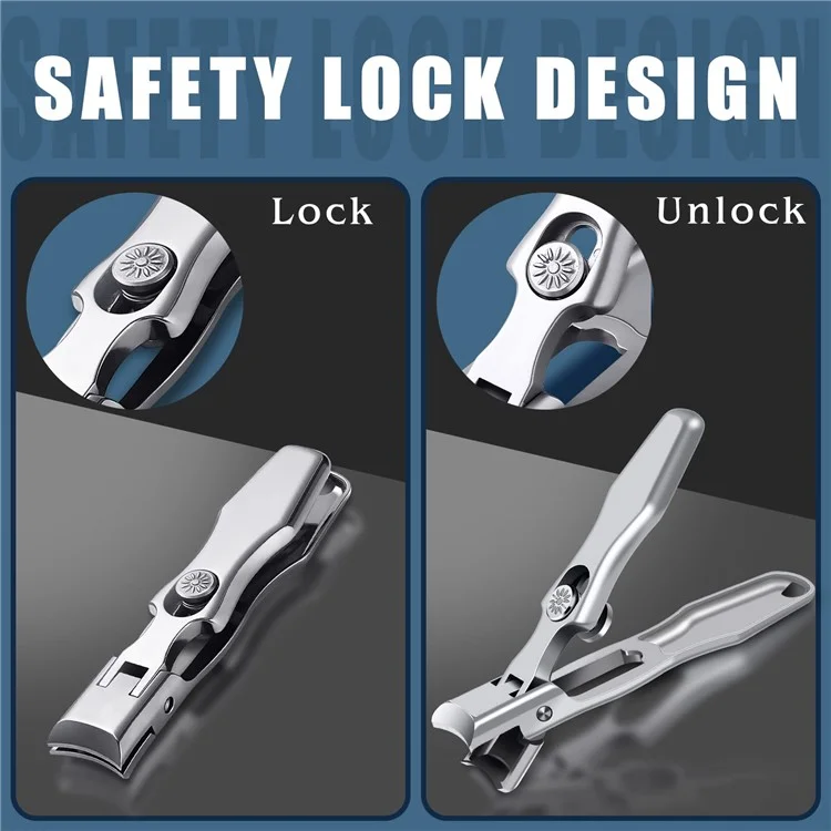 Anti-splash Nail Clipper Stainless Steel Fingernails Toenails Cutter Nail Trimmer Manicure Tool - Silver