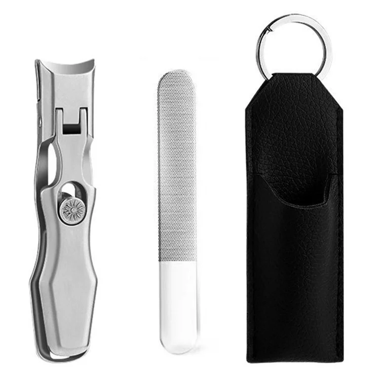 Anti-splash Nail Clipper Stainless Steel Fingernails Toenails Cutter Nail Trimmer Manicure Tool - Silver