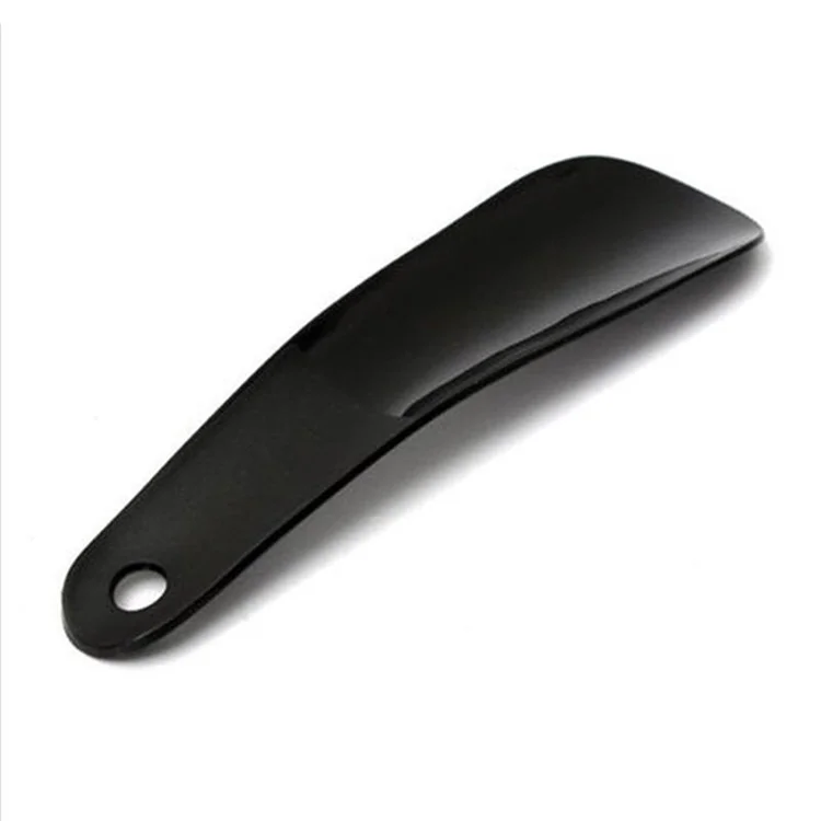 Calçadeira Pequena de Plástico Portátil, 16x4,5cm - Preta