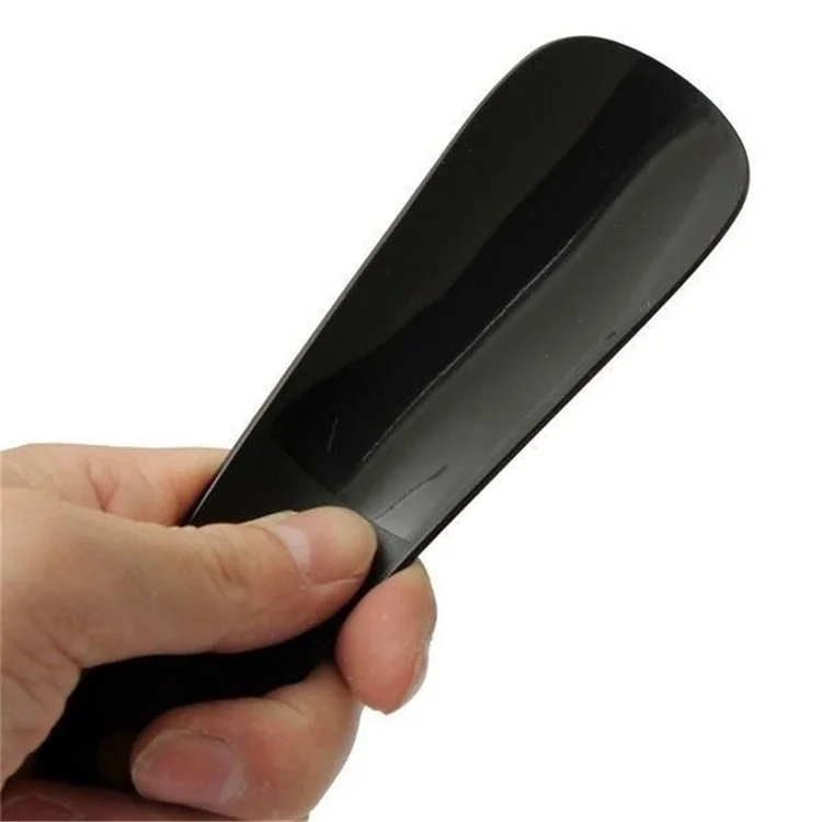 Calçadeira Pequena de Plástico Portátil, 16x4,5cm - Preta