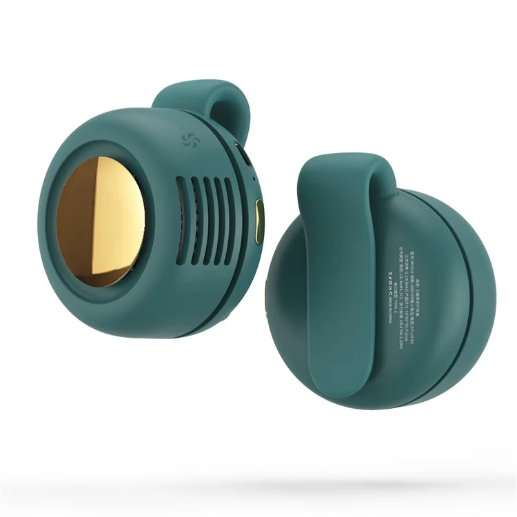 MF019 Portable USB Charging No Leaf Mini Cooling Fan Summer Desktop Quiet Fan Cooler with Back Clip - Vert
