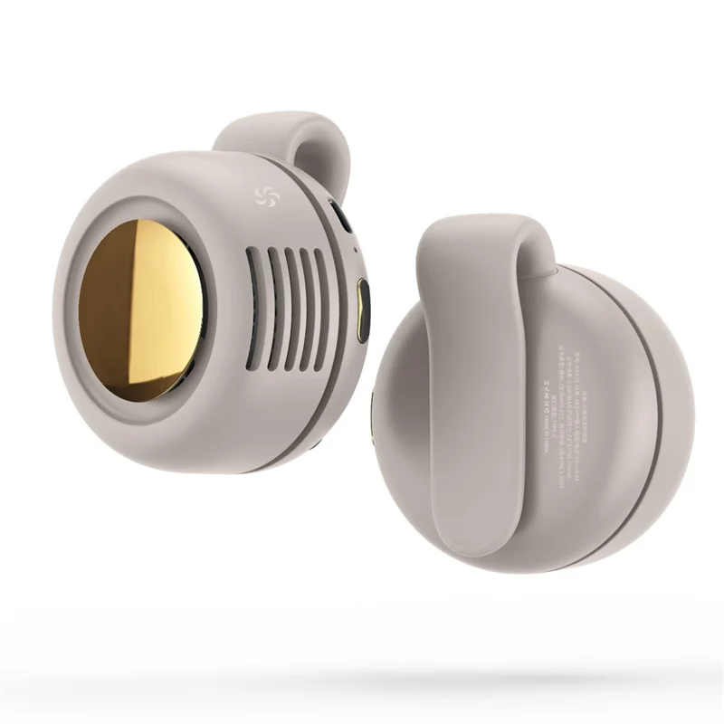 MF019 Portable USB Charging No Leaf Mini Cooling Fan Summer Desktop Quiet Fan Cooler with Back Clip - Beige