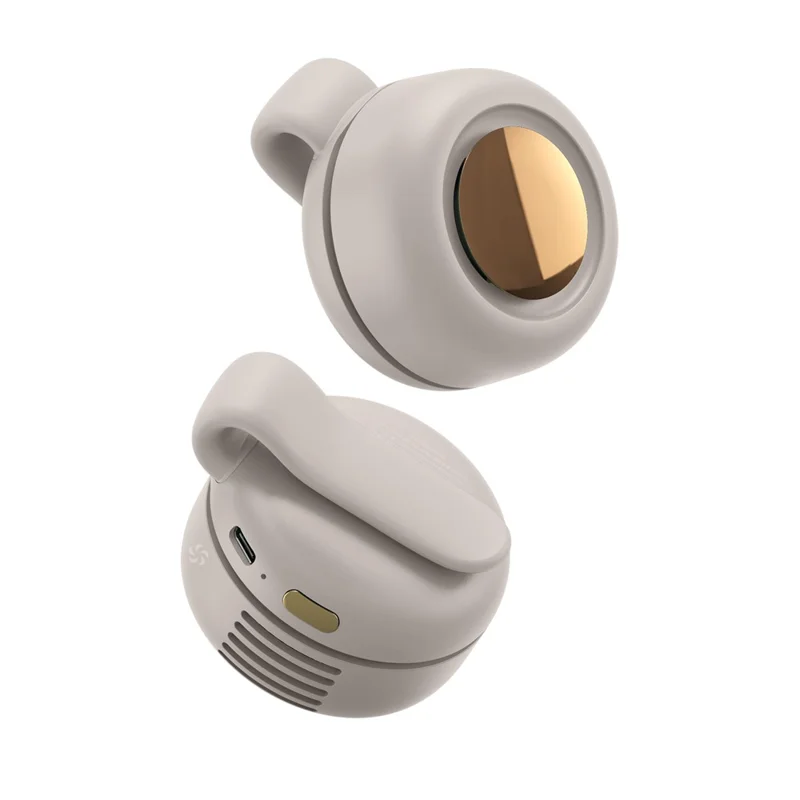 MF019 Portable USB Charging No Leaf Mini Cooling Fan Summer Desktop Quiet Fan Cooler with Back Clip - Beige