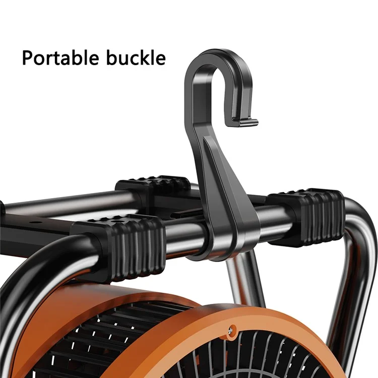 Ventilador de camping M65 al aire libre, ajustable en ángulo, colgable, con luz nocturna - Gris