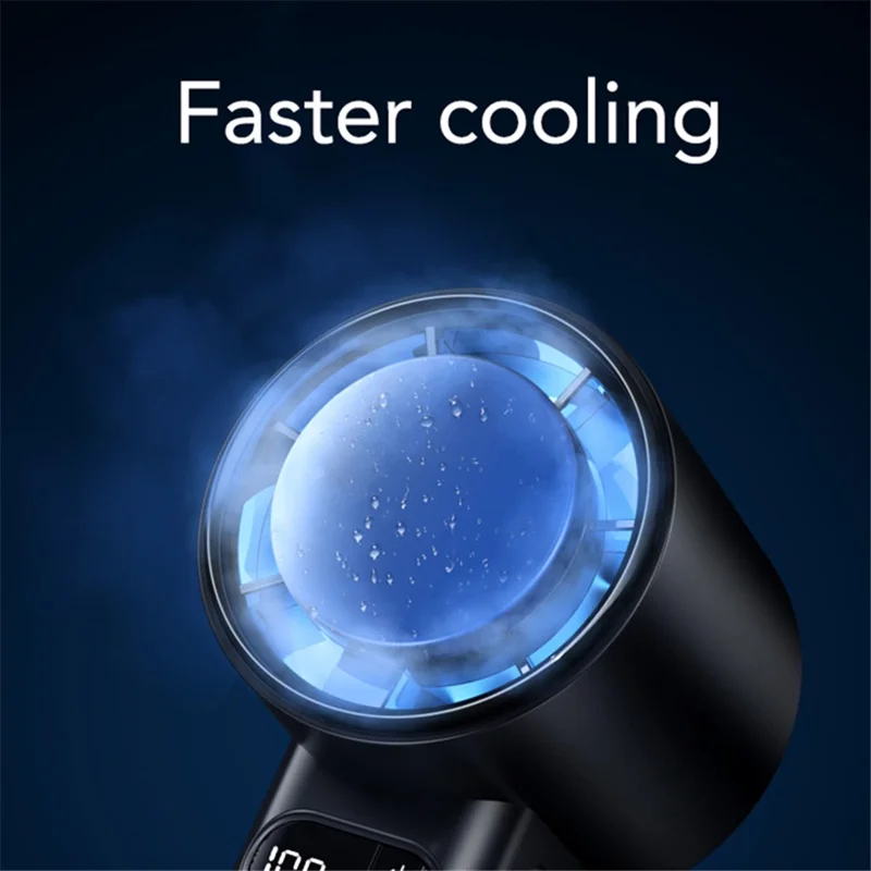 F83 High Speed Turbo Handheld Fan Summer Cooling Desktop Fan - Grey