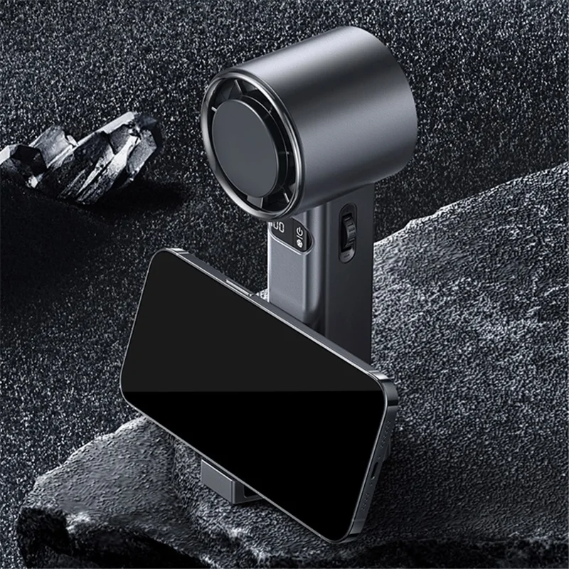 F83 High Speed Turbo Handheld Fan Summer Cooling Desktop Fan - Grey