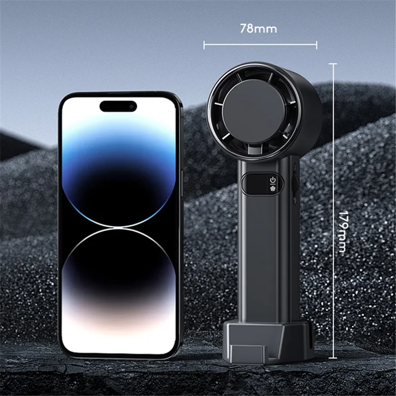 F83 High Speed Turbo Handheld Fan Summer Cooling Desktop Fan - Grey