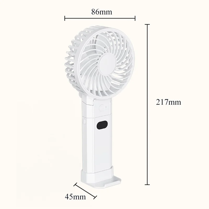 RD10 Handheld Foldable Fan Summer Cooler with Power Bank Function - White